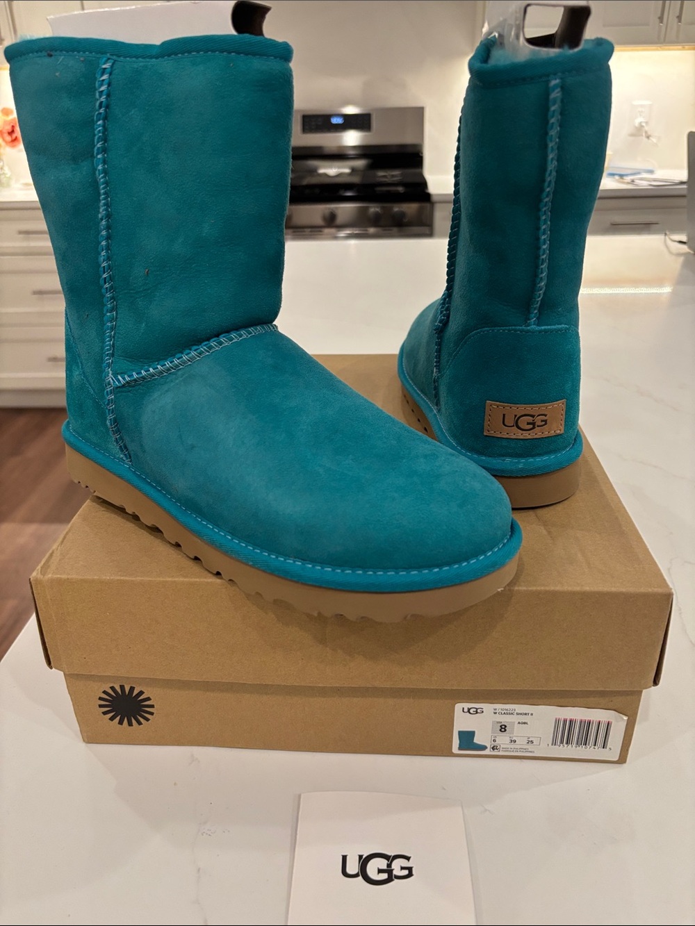 UGG Teal Suede classic short Shearling Boots
